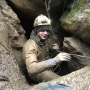 Кирилл Симанов. Прохождение привходовой части пещеры (Фото - К. Гасица)
