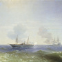 Бой парохода „Веста“ с турецким броненосцем „Фетхи-Буленд“ в Чёрном море 11 июля 1877 года. Иван Айвазовский