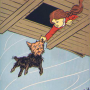 Иллюстрации из книги "The Wonderful Wizard of Oz": Дороти и Тото уносит ураган. Художник У. Денслоу. Изображение с сайта wikipedia.org