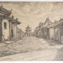 Улица в Маймайчене с кумирней на заднем плане. 1849—1850. Рисунок из альбома "Граница Китая". Мазер К.П.