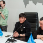 Дугуйдан и Мичил на пресс-конференции. Фото Кемеровского регионального отделения