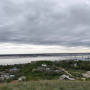 Вид на Волгу с вала Увекского городища. Справа -железнодорожный мост