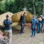 Установка палатки БАМ во время выезда Молодежной Географической школы «География: четыре сезона»